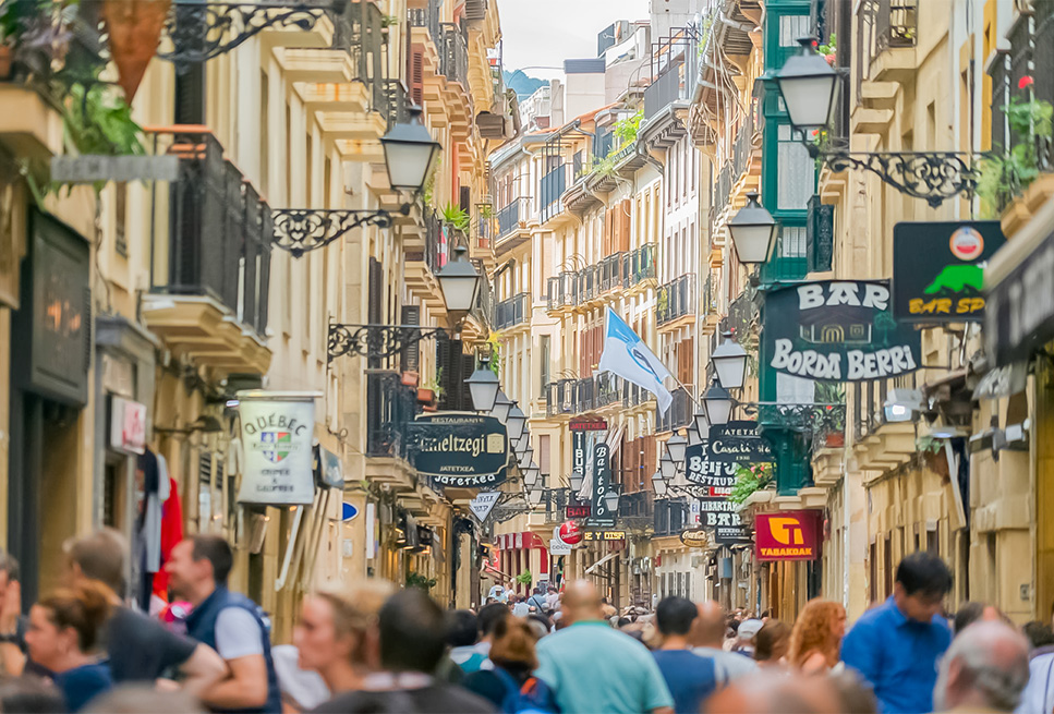 die Straßen des Stadtzentrums von San Sebastian